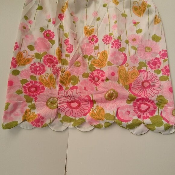 Saramae Vintage Slip Scalloped Hem Sz XS Sm Floral - Picture 2 of 3